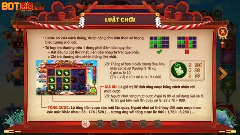 Cách chơi nổ hũ Mèo Chiêu Tài tại BOT88